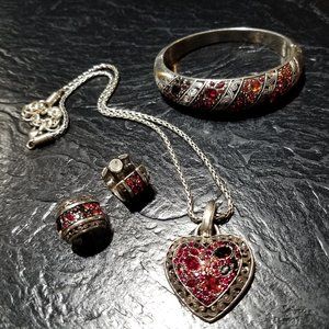 Brighton Red Crystal Voyage Heart Set